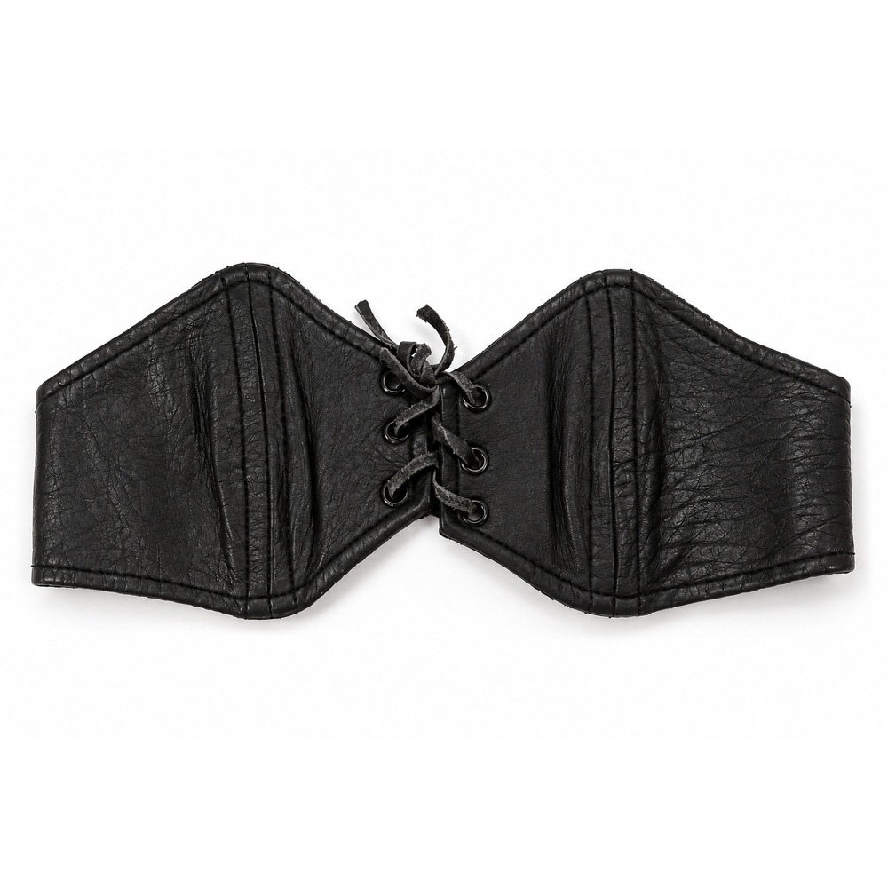 Gothic Dark Academia Vintage Real Leather Waist Cincher Corset Belt XXS 3/4